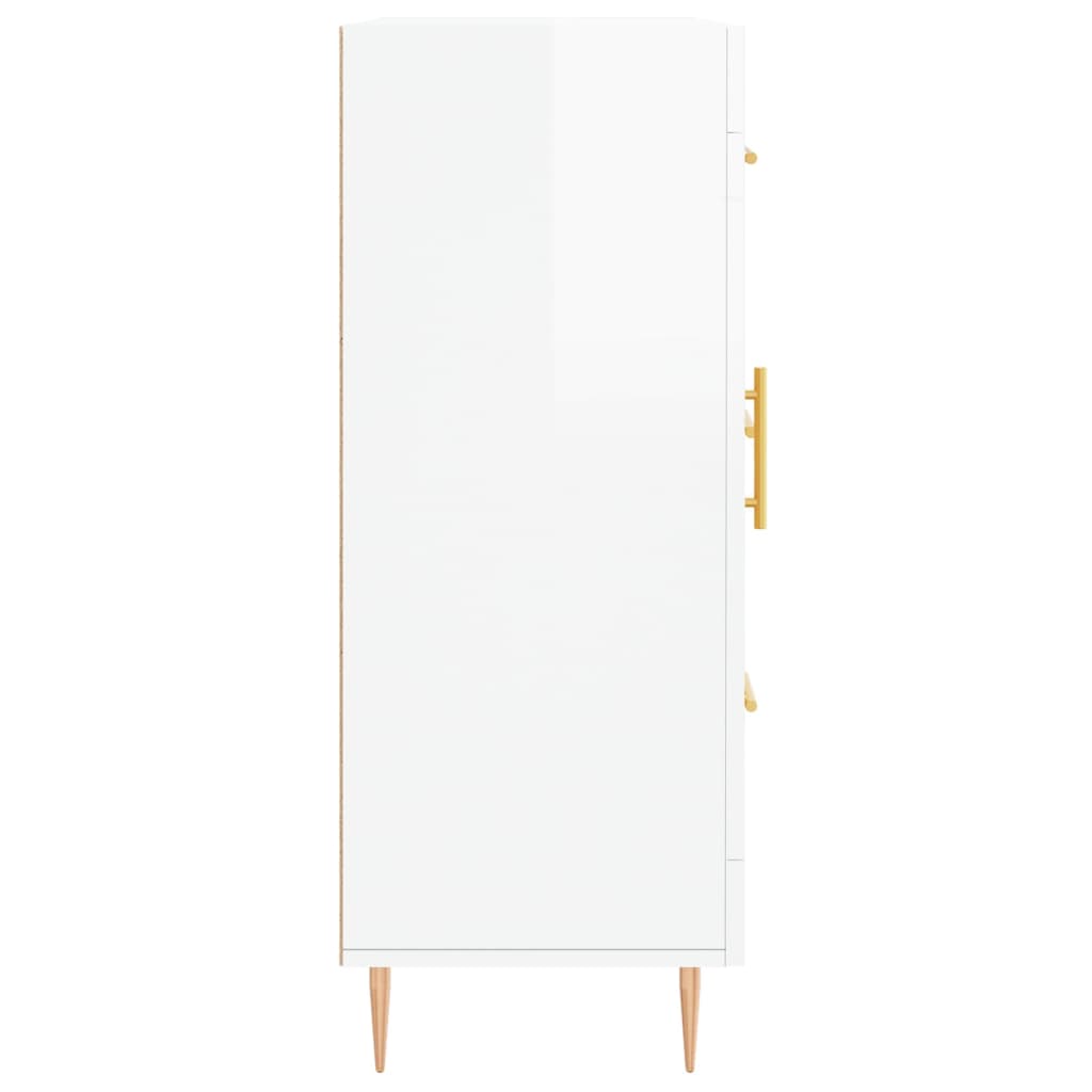 vidaXL Dressoir 69,5x34x90 cm bewerkt hout hoogglans wit