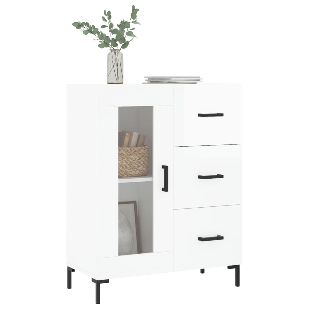 vidaXL Dressoir 69,5x34x90 cm bewerkt hout wit