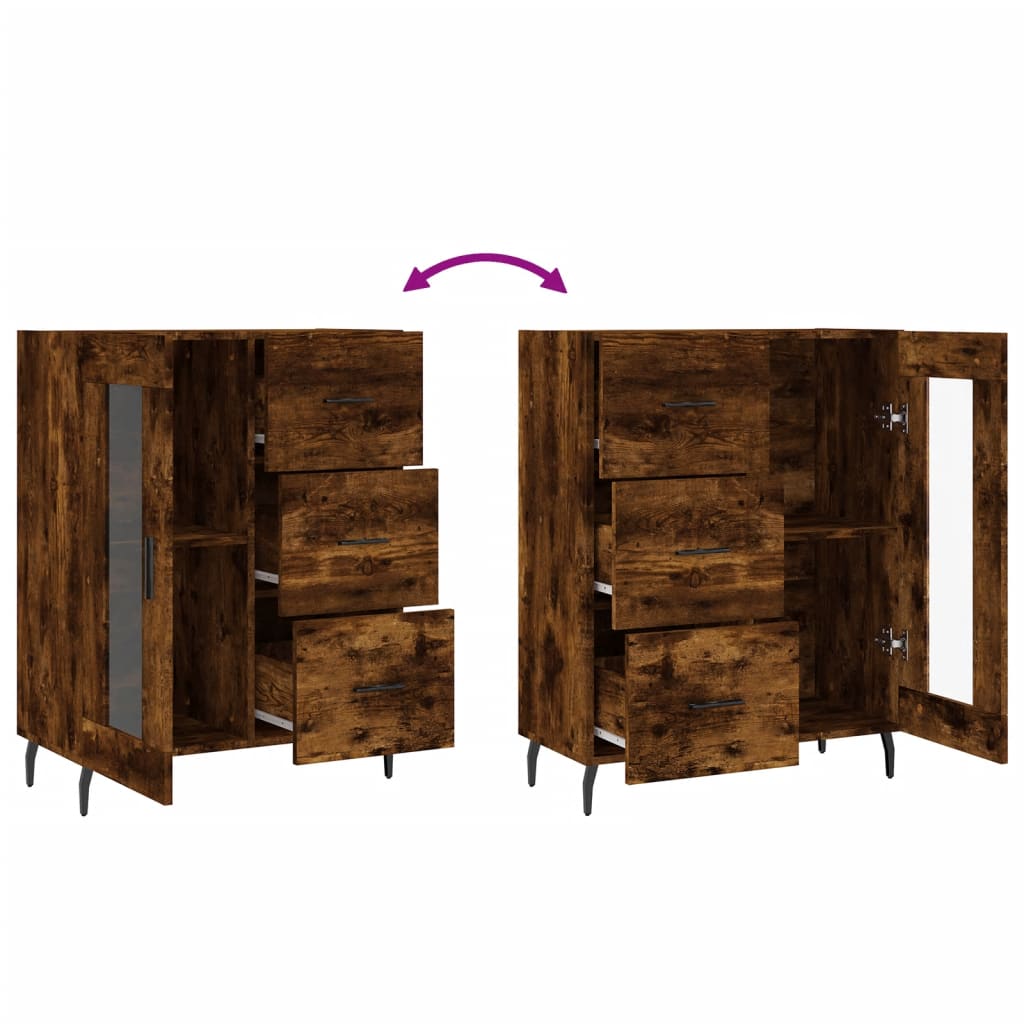 vidaXL Dressoir 69,5x34x90 cm bewerkt hout wit