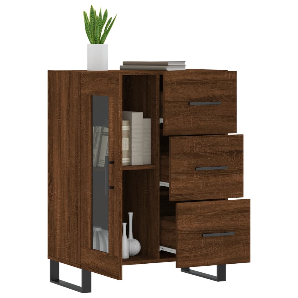 vidaXL Dressoir 69,5x34x90 cm bewerkt hout hoogglans wit