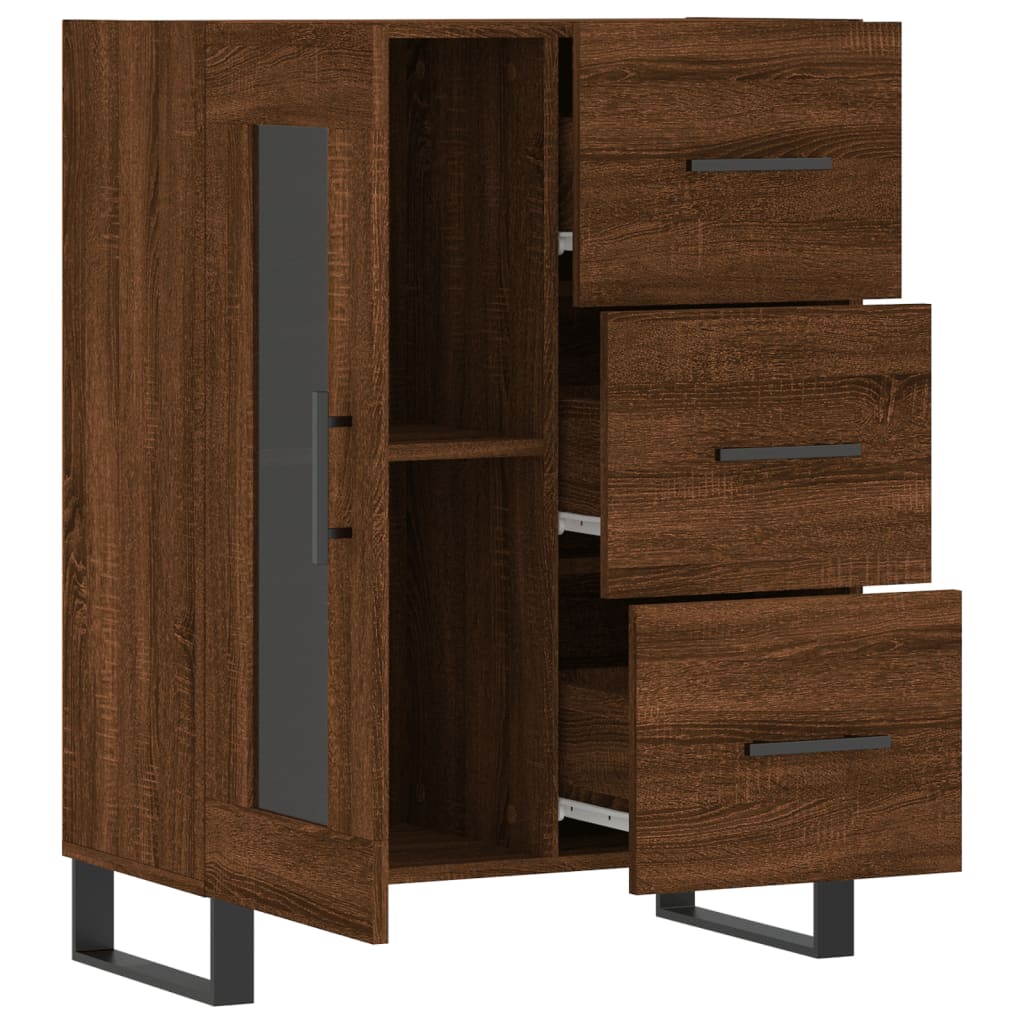 vidaXL Dressoir 69,5x34x90 cm bewerkt hout hoogglans wit