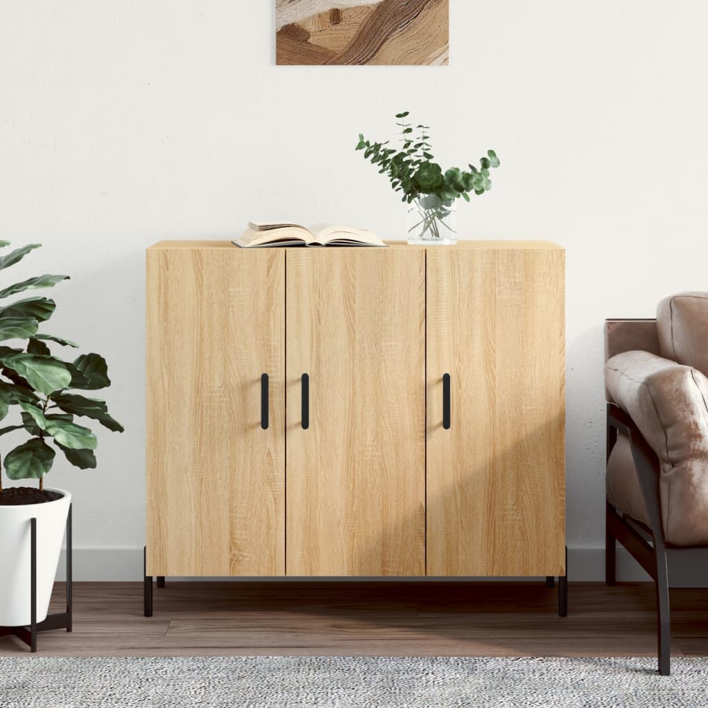 vidaXL Dressoir 90x34x80 cm bewerkt hout wit
