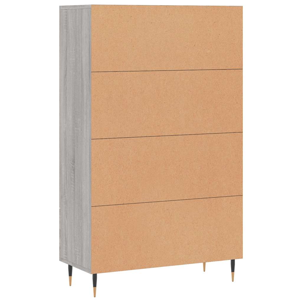vidaXL Hoge kast 69,5x31x115 cm bewerkt hout betongrijs