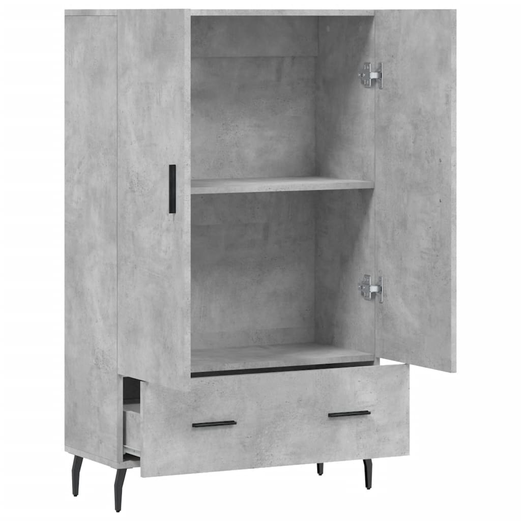 vidaXL Hoge kast 69,5x31x115 cm bewerkt hout betongrijs