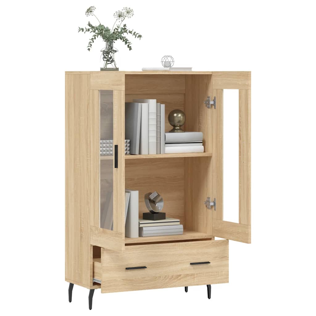 vidaXL Hoge kast 69,5x31x115 cm bewerkt hout wit
