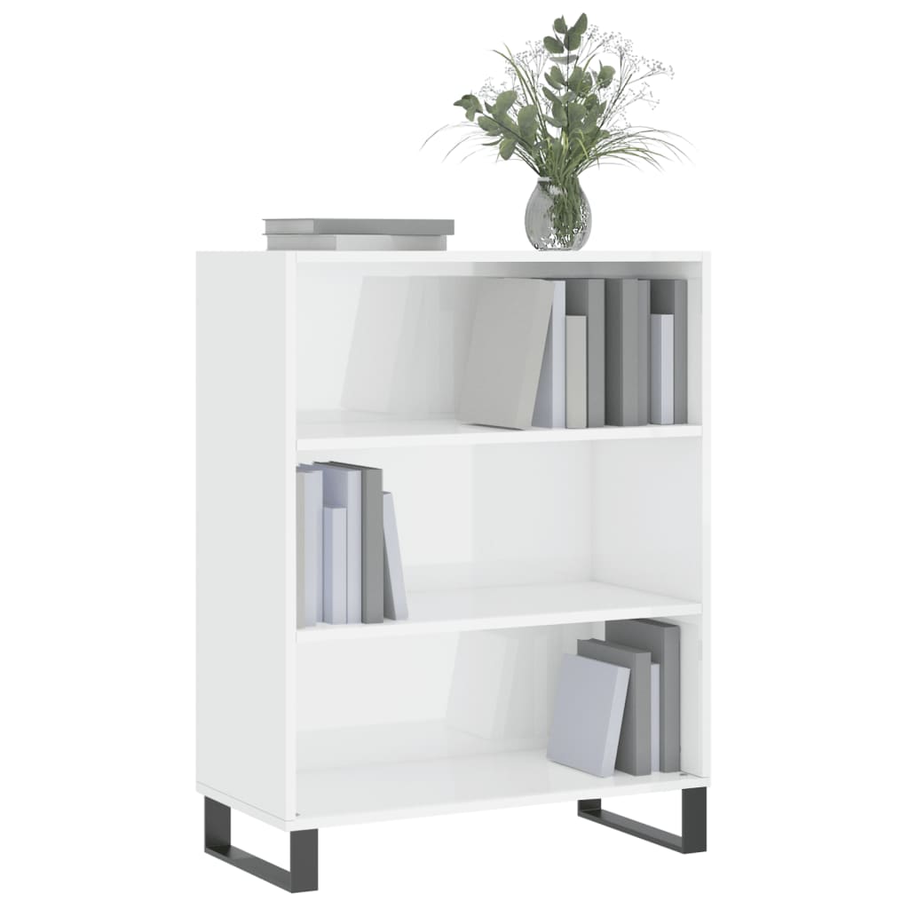 vidaXL Schappenkast 69,5x32,5x90 cm bewerkt hout hoogglans wit