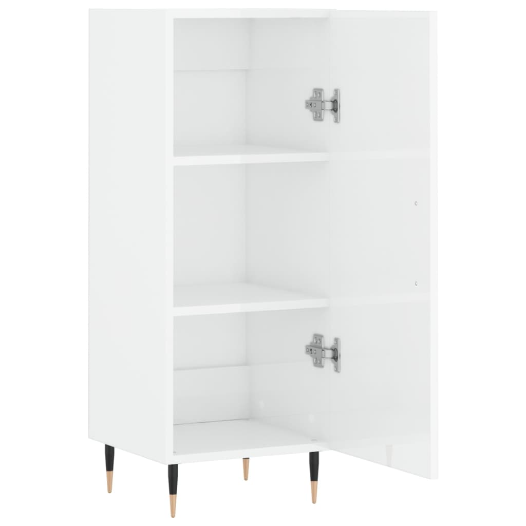 vidaXL Dressoir 34,5x34x90 cm bewerkt hout hoogglans wit