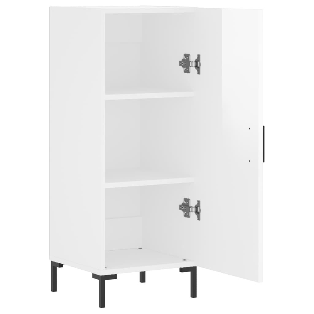 vidaXL Dressoir 34,5x34x90 cm bewerkt hout hoogglans wit
