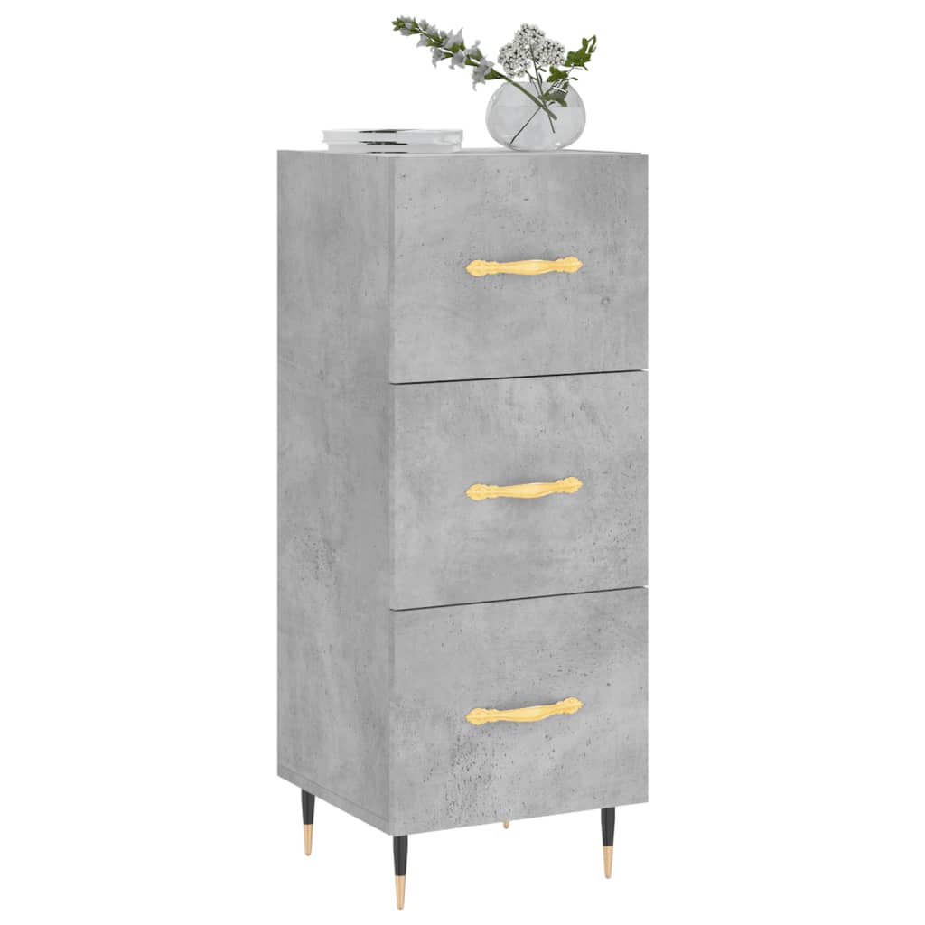 vidaXL Dressoir 34,5x34x90 cm bewerkt hout betongrijs
