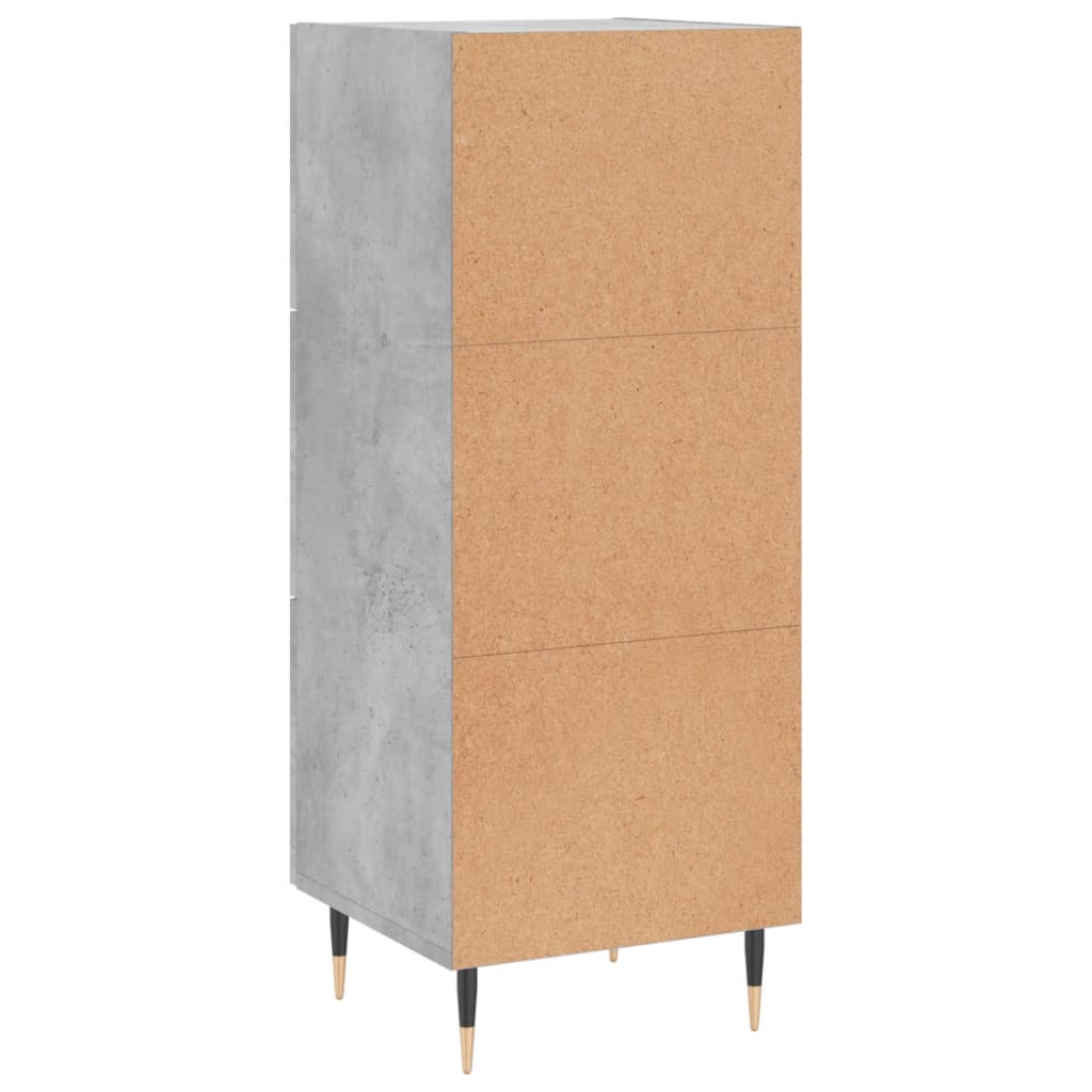 vidaXL Dressoir 34,5x34x90 cm bewerkt hout betongrijs