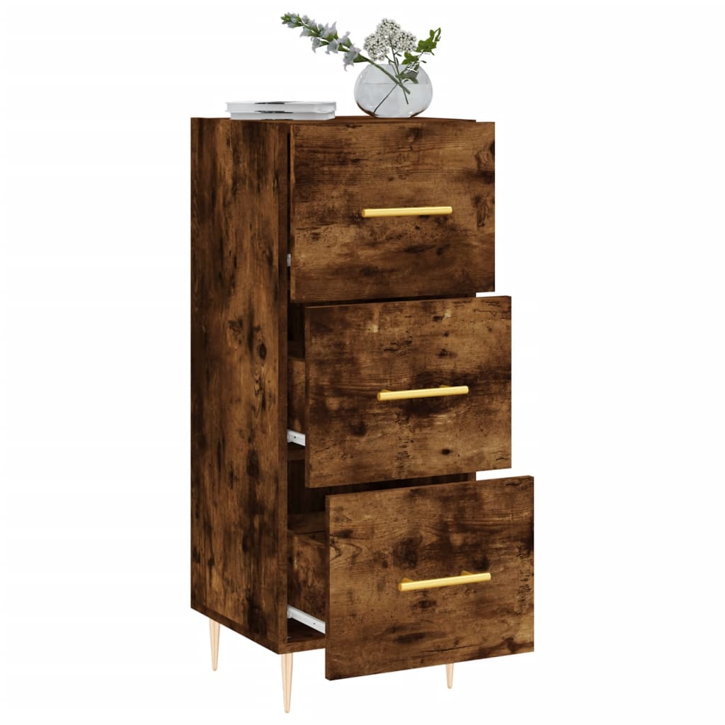 vidaXL Dressoir 34,5x34x90 cm bewerkt hout betongrijs