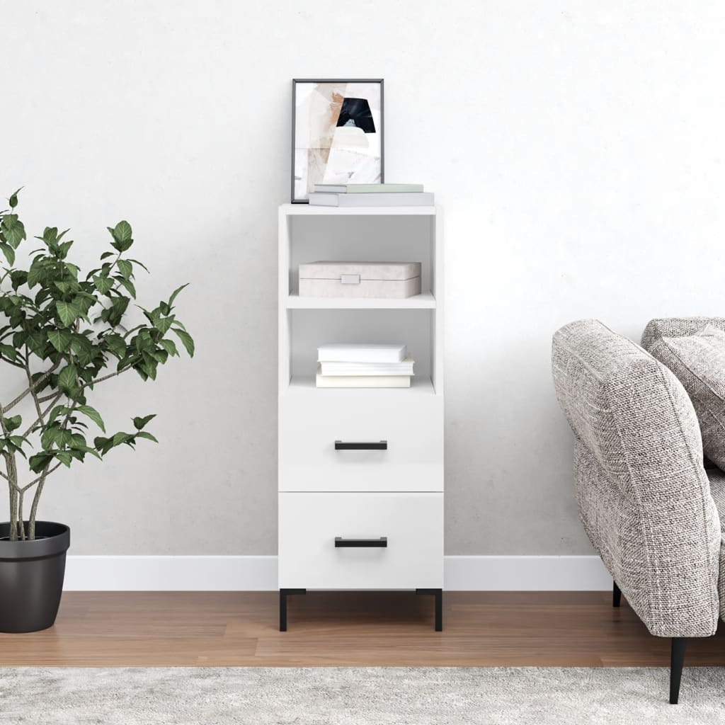 vidaXL Dressoir 34,5x34x90 cm bewerkt hout wit