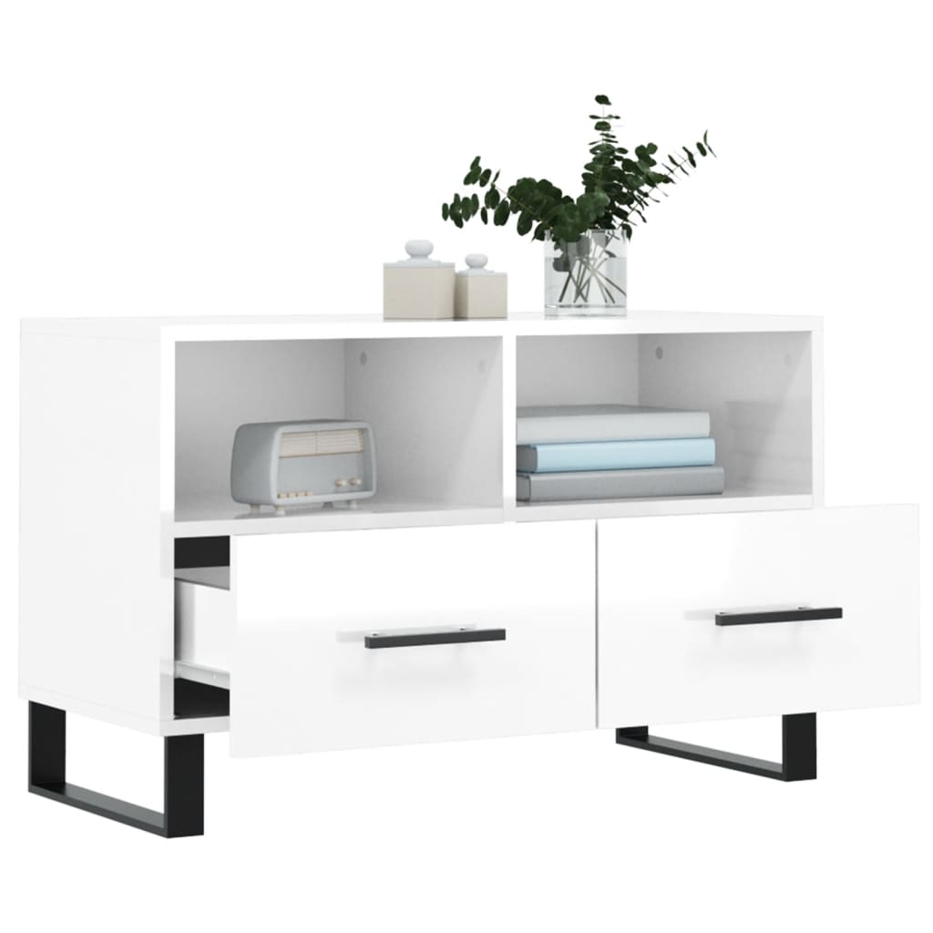 vidaXL Tv-meubel 80x36x50 cm bewerkt hout wit