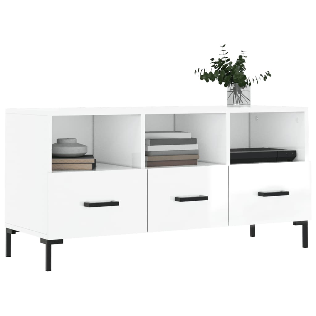 vidaXL Tv-meubel 102x36x50 cm bewerkt hout zwart