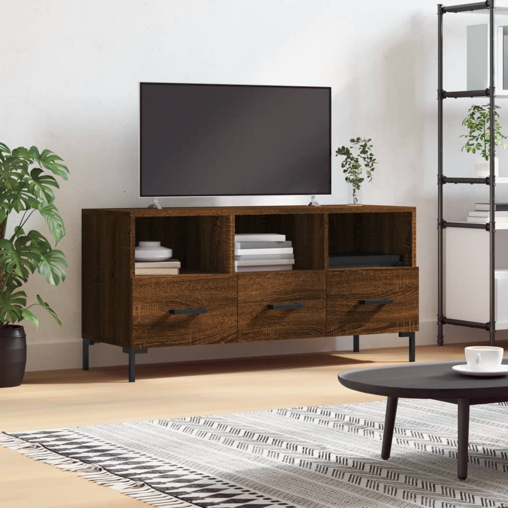 vidaXL Tv-meubel 102x36x50 cm bewerkt hout zwart