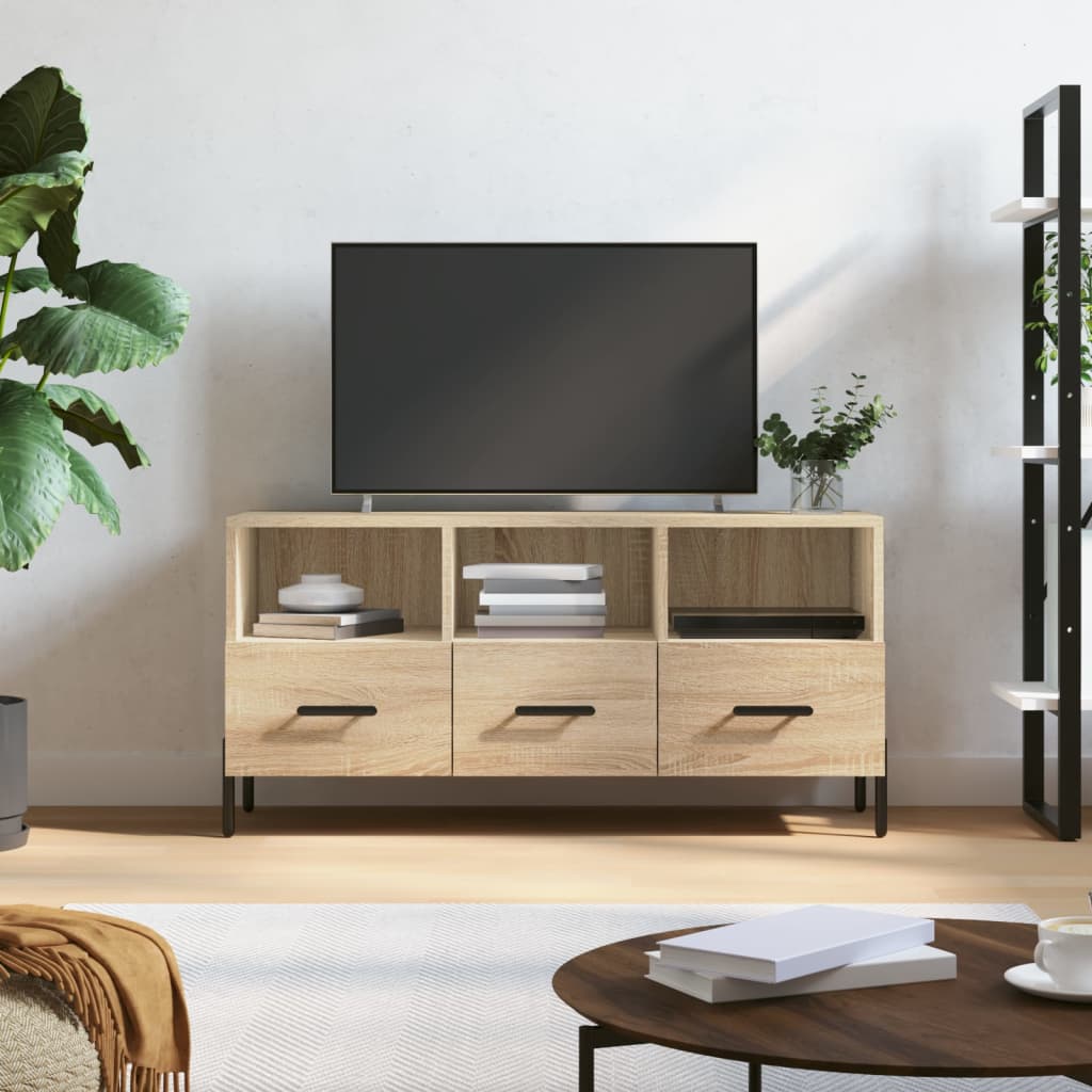 vidaXL Tv-meubel 102x36x50 cm bewerkt hout wit