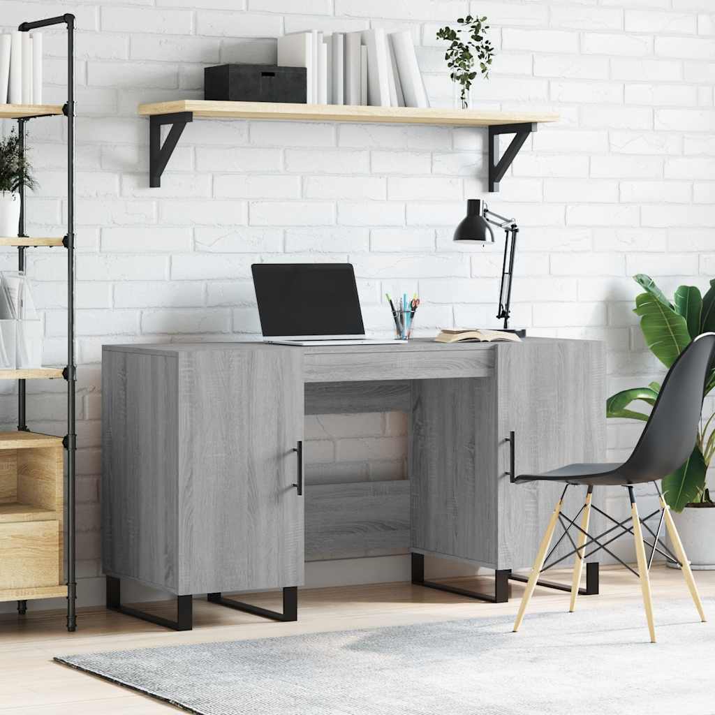 vidaXL Bureau 140x50x75 cm bewerkt hout wit