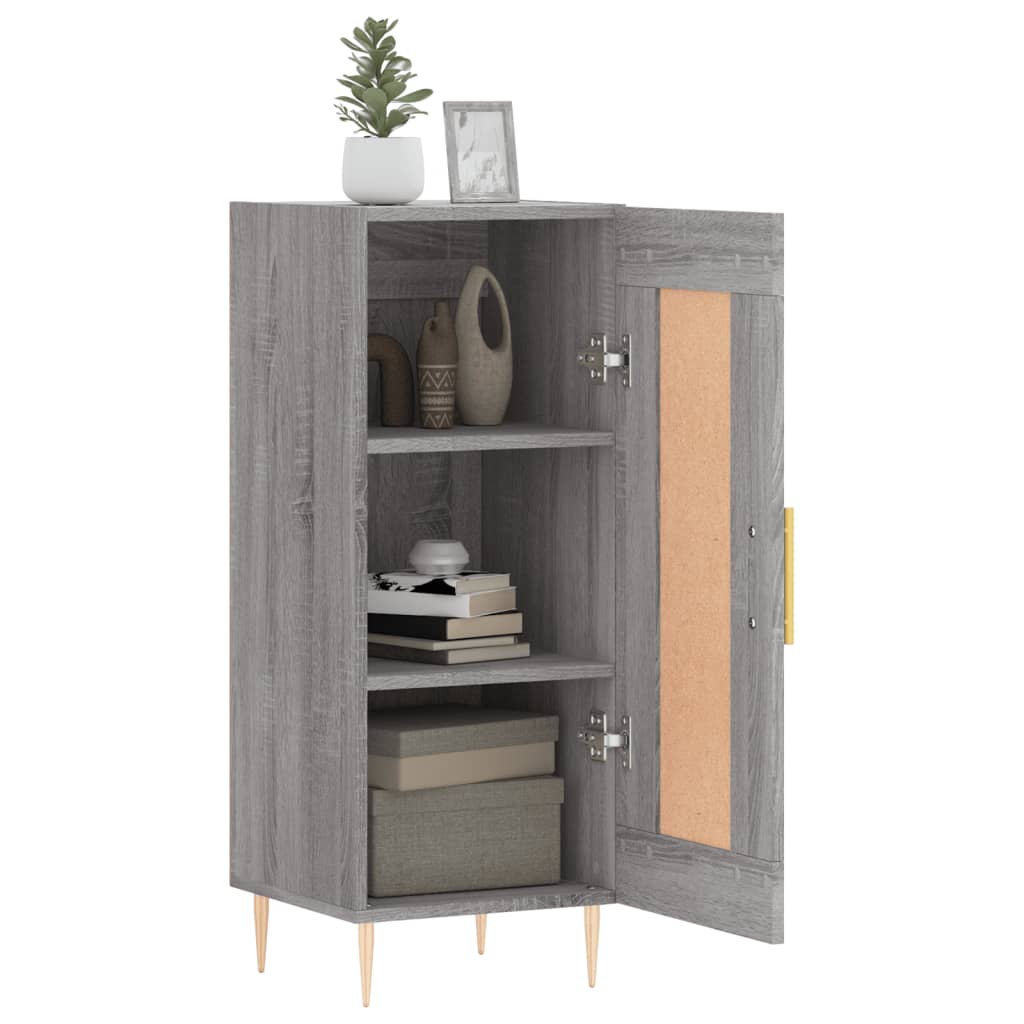 vidaXL Dressoir 34,5x34x90 cm bewerkt hout betongrijs
