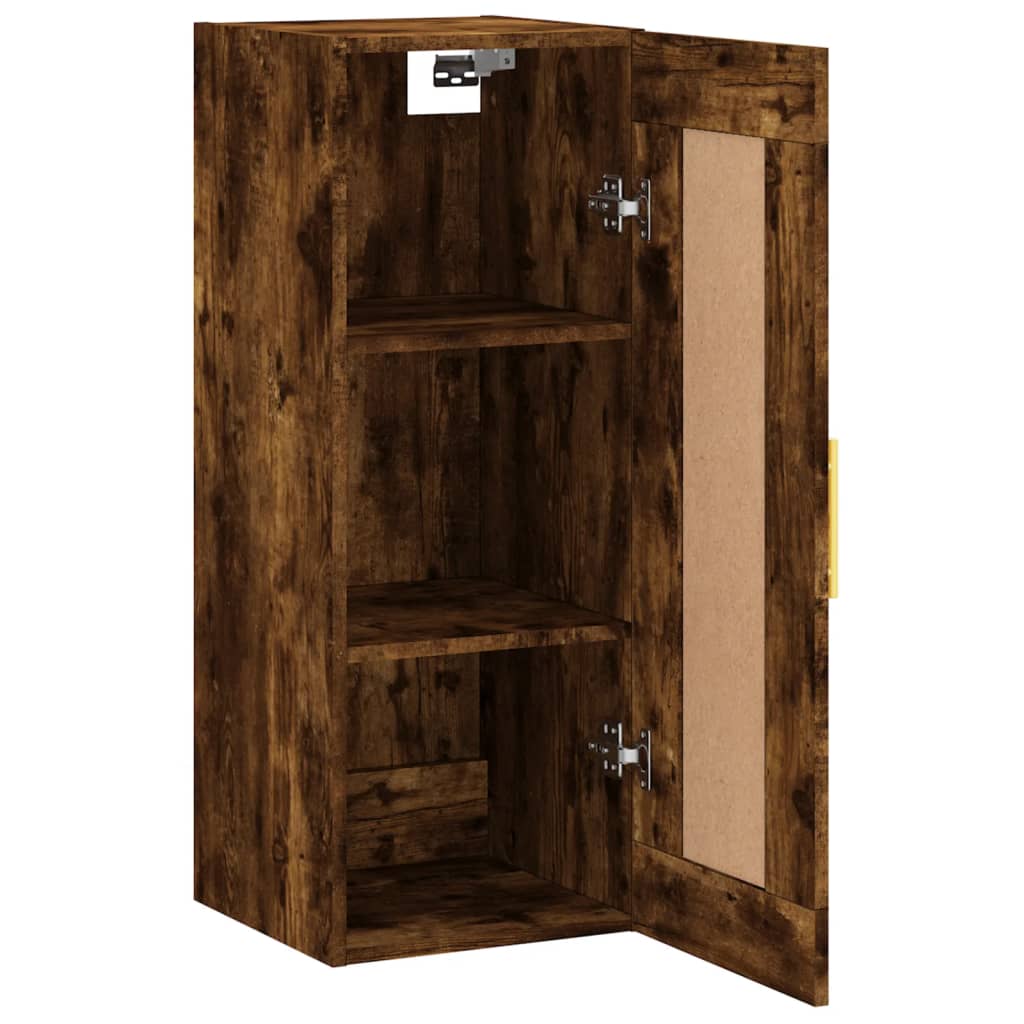 vidaXL Wandkast 34,5x34x90 cm bewerkt hout gerookt eikenkleurig
