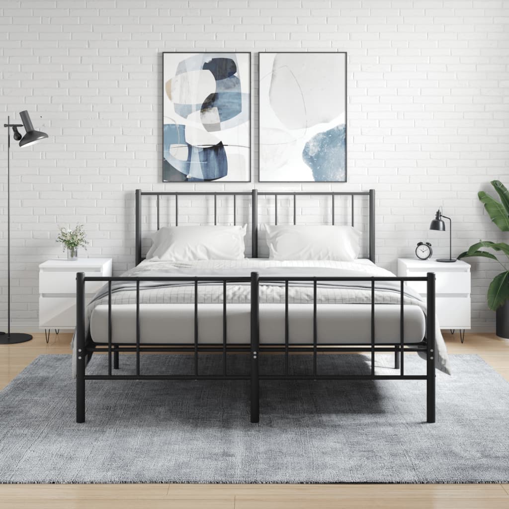 vidaXL Bedkast met lade Zwart Eiken 40 x 35 x 50 cm Bewerkt hout