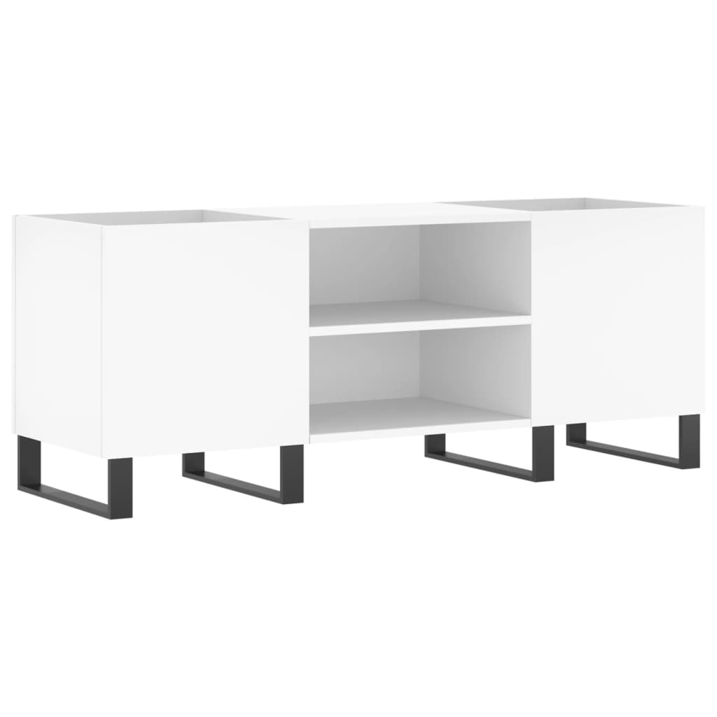 vidaXL Platenkast 121x38x48 cm bewerkt hout wit