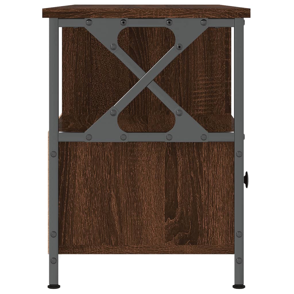 vidaXL TV cabinet 102x33x45 cm engineered wood and iron black
