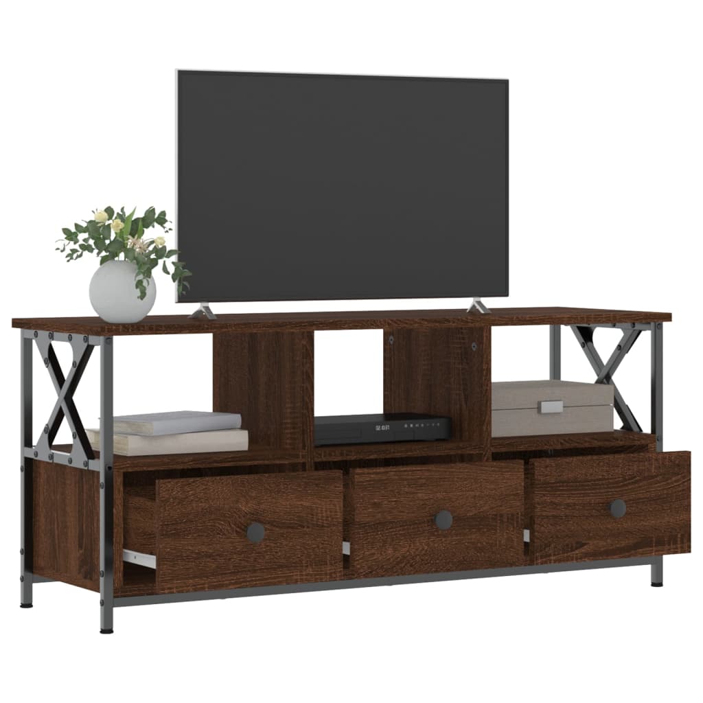 vidaXL TV cabinet 102x33x45 cm engineered wood and iron black