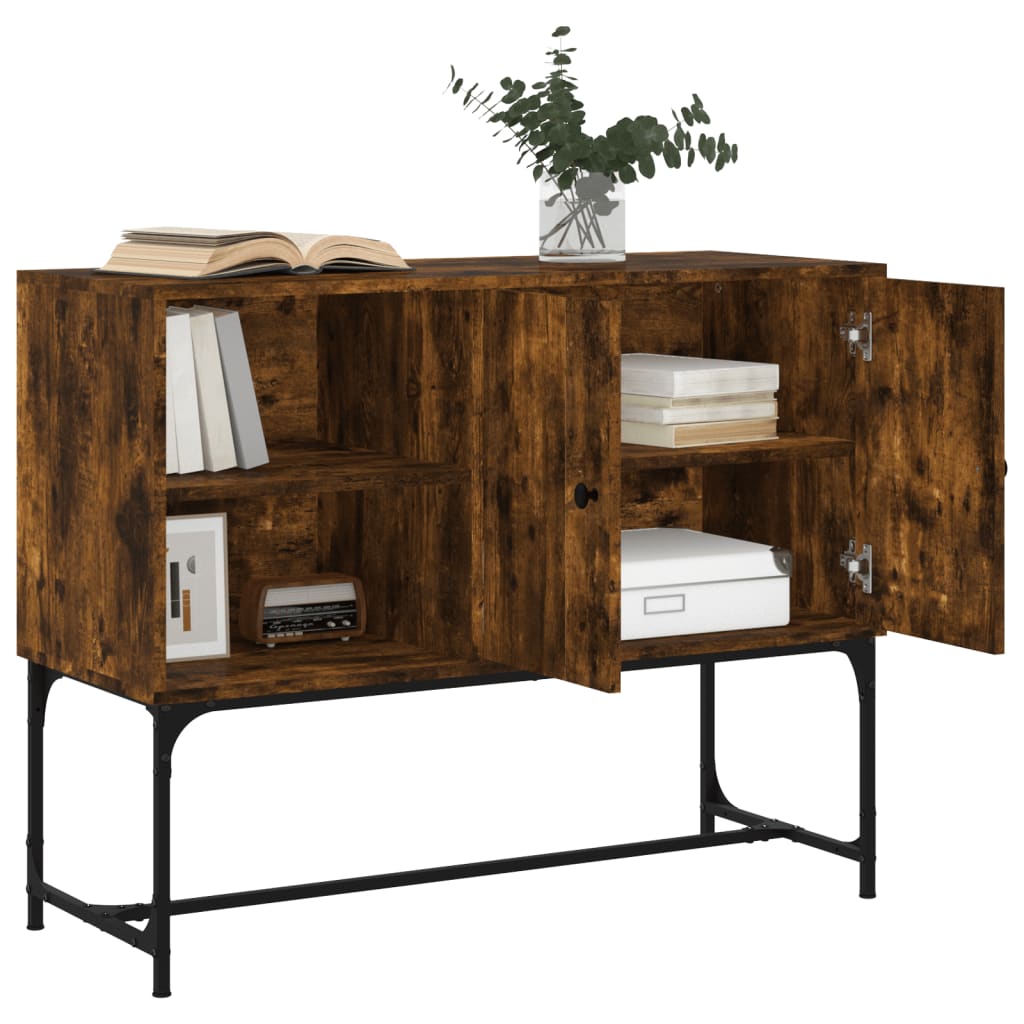 vidaXL Dressoir 100x40x79,5 cm bewerkt hout gerookt eikenkleurig