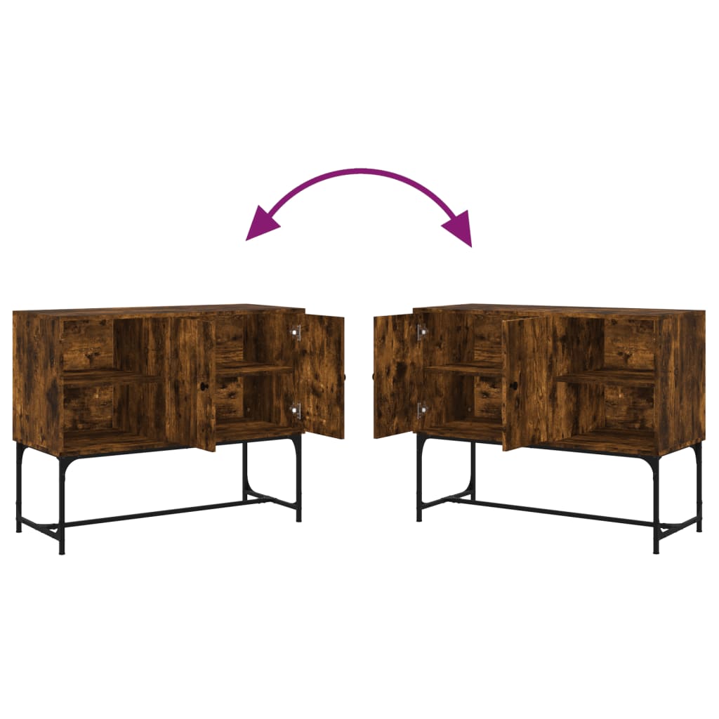 vidaXL Dressoir 100x40x79,5 cm bewerkt hout gerookt eikenkleurig