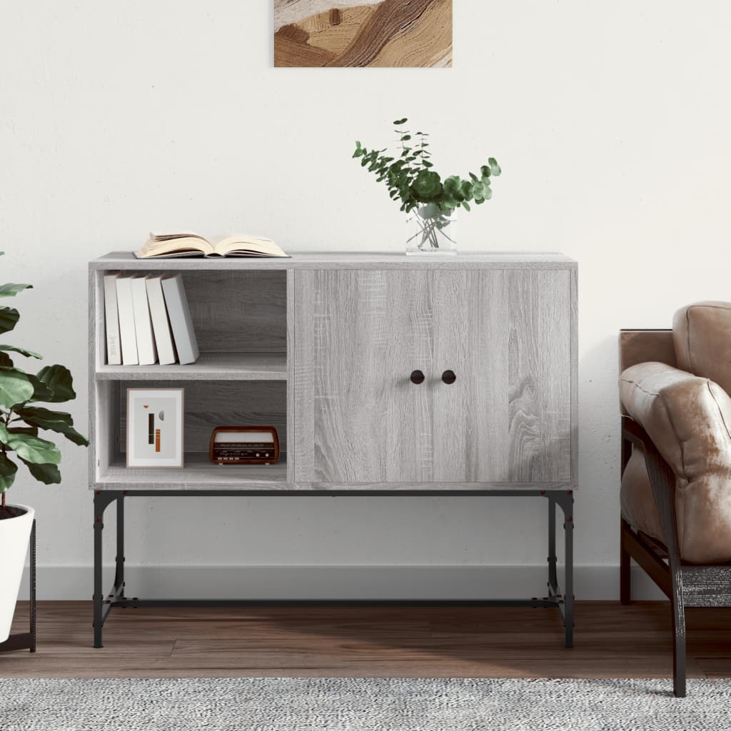 vidaXL Dressoir 100x40x79,5 cm bewerkt hout gerookt eikenkleurig