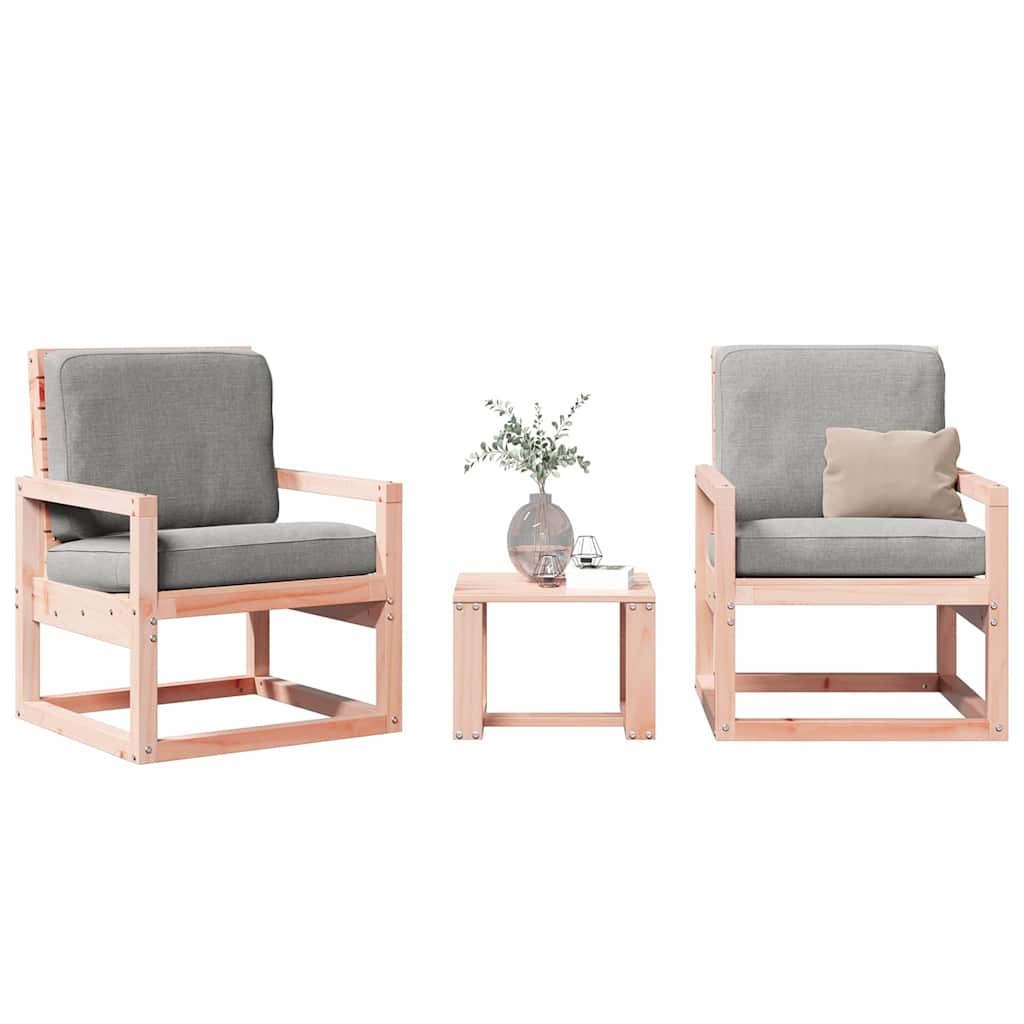 vidaXL 3-delige Loungeset massief grenenhout