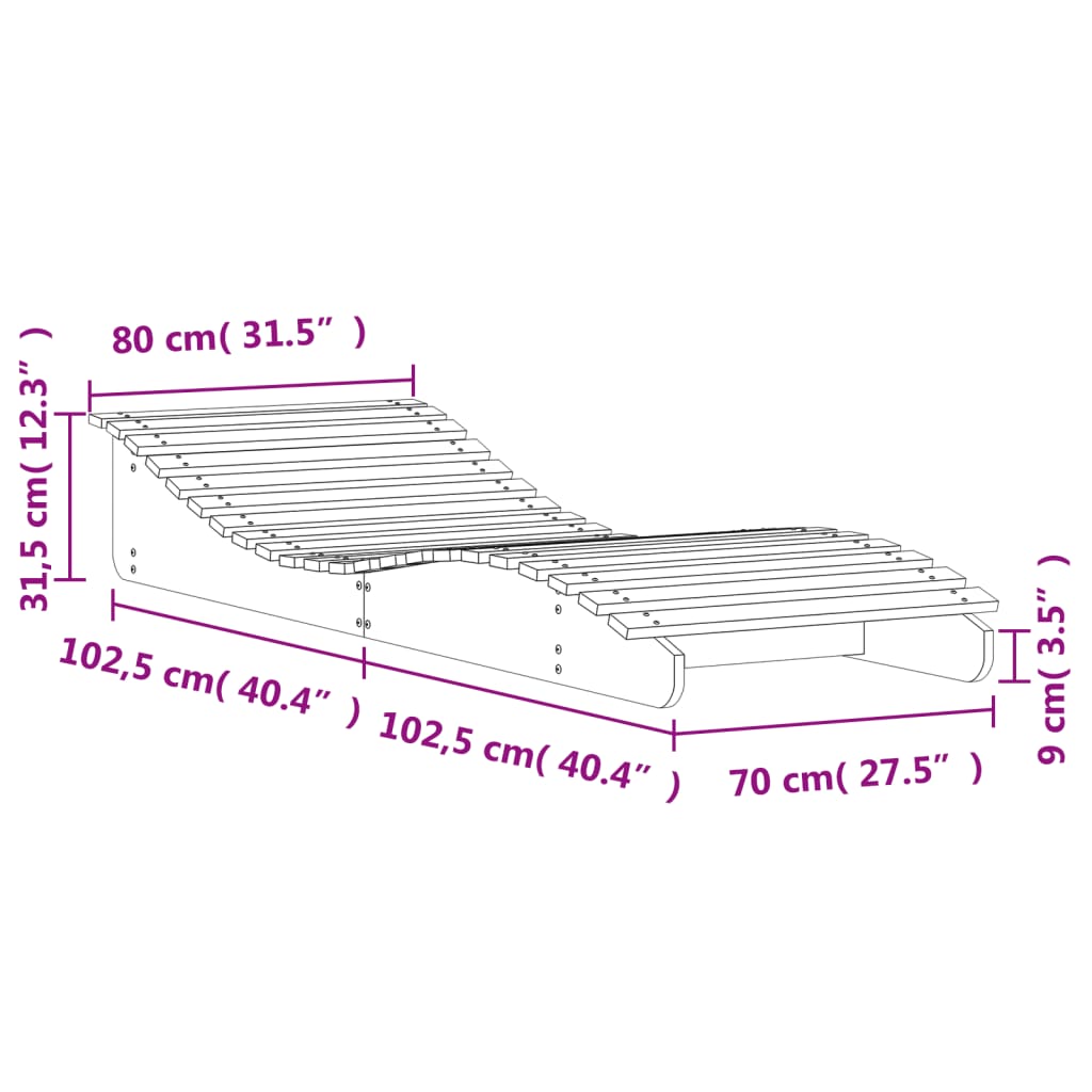 vidaXL Ligbedden 2 st 205x60x31,5 cm massief grenenhout