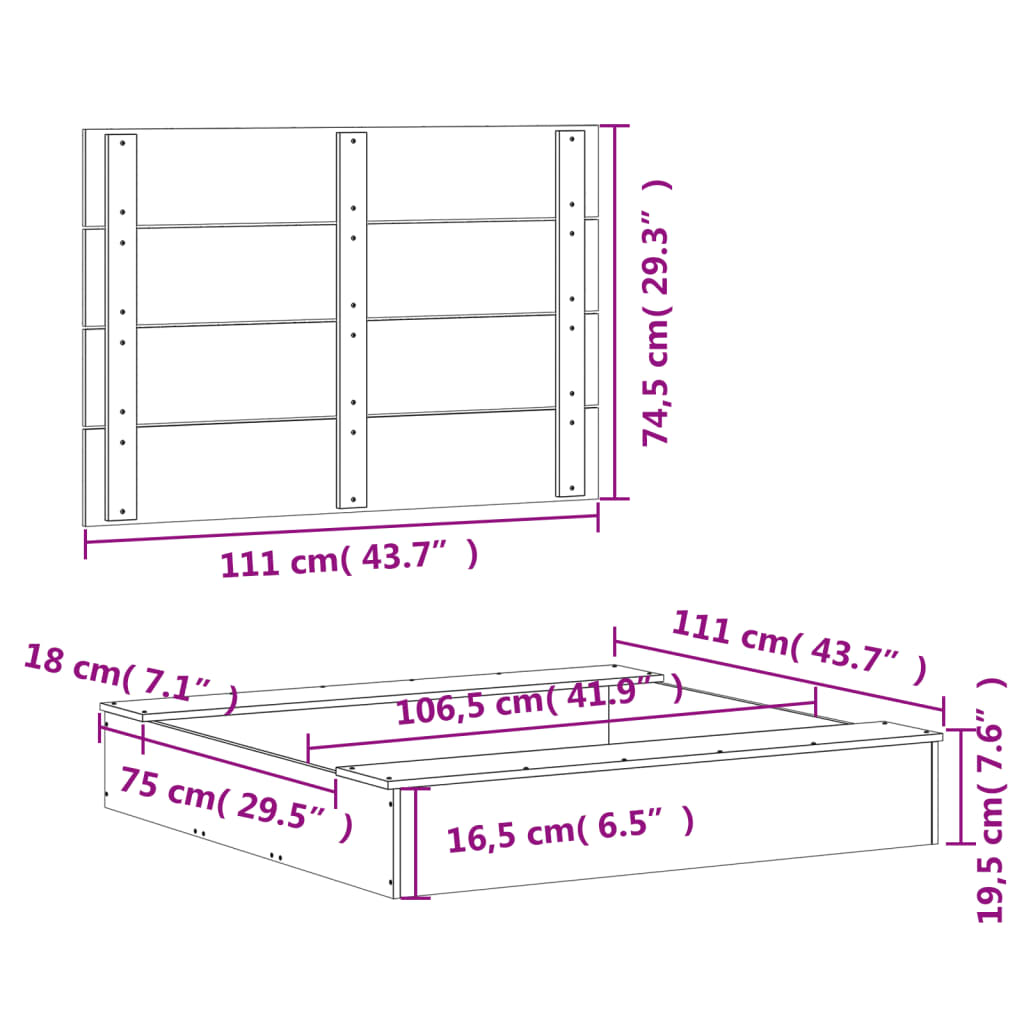 vidaXL Zandbak met deksel 111x111x19,5 cm massief grenenhout