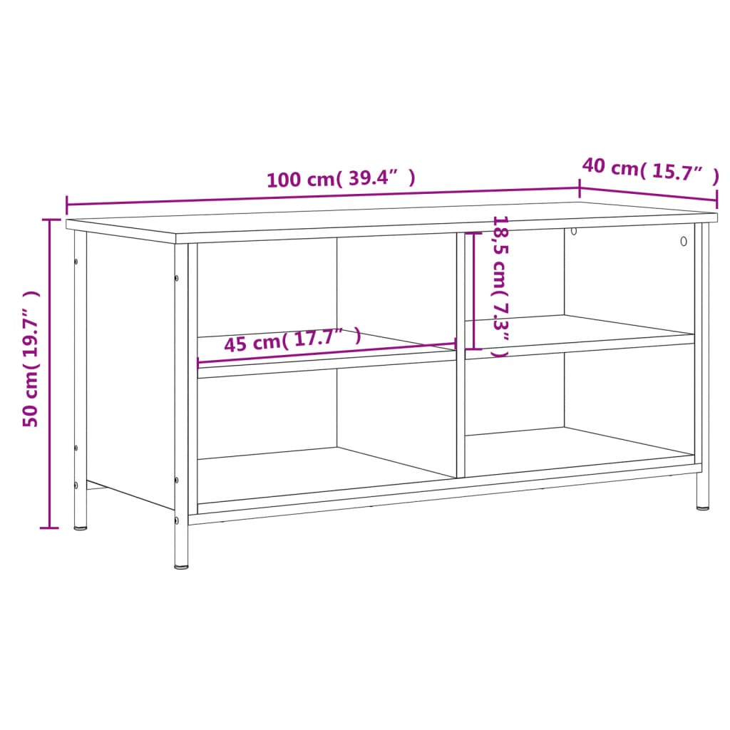 vidaXL Tv-meubel 100x40x50 cm bewerkt hout sonoma eikenkleurig