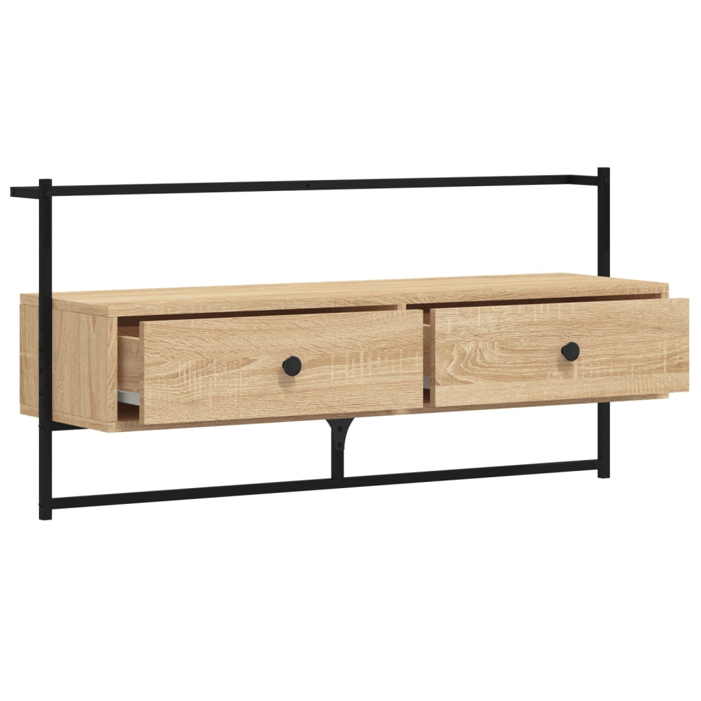 vidaXL Tv-meubel wandgemonteerd 60,5x30x51 cm bewerkt hout zwart