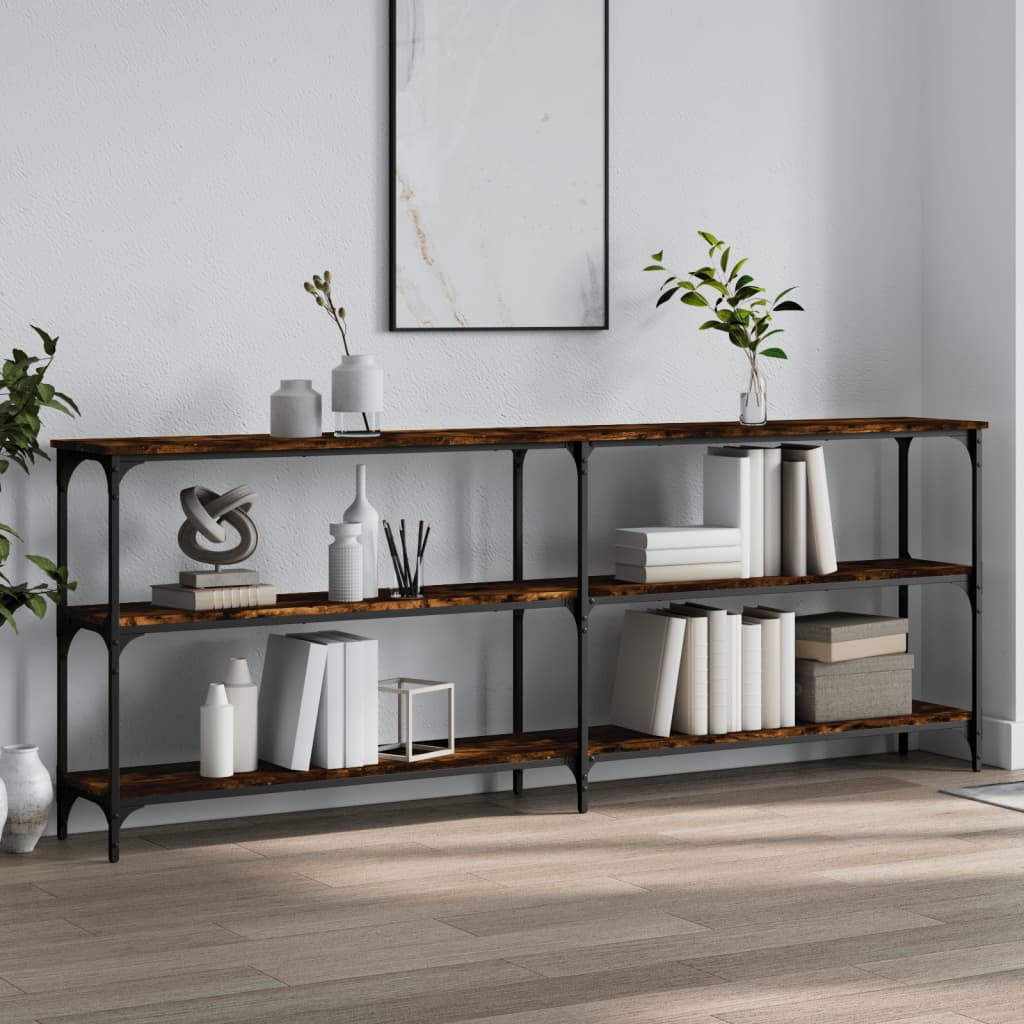 vidaXL Wandtafel 100x29x75 cm bewerkt hout gerookt eikenkleurig