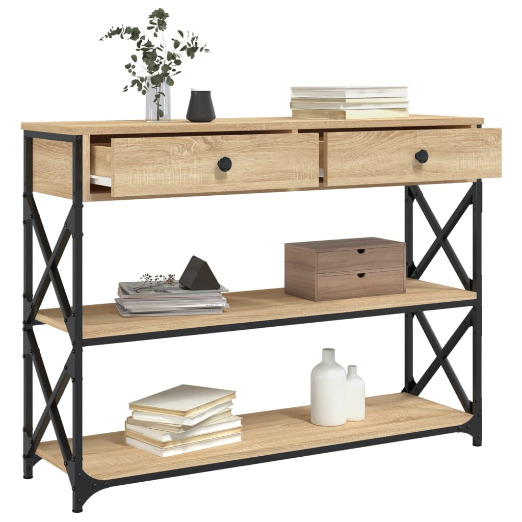 vidaXL Wandtafel 100x28x75 cm bewerkt hout zwart