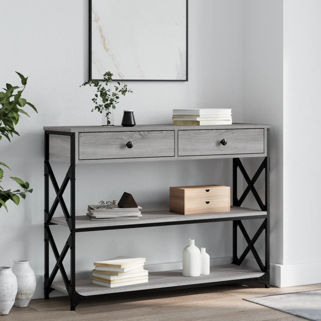 vidaXL Wandtafel 100x28x75 cm bewerkt hout zwart