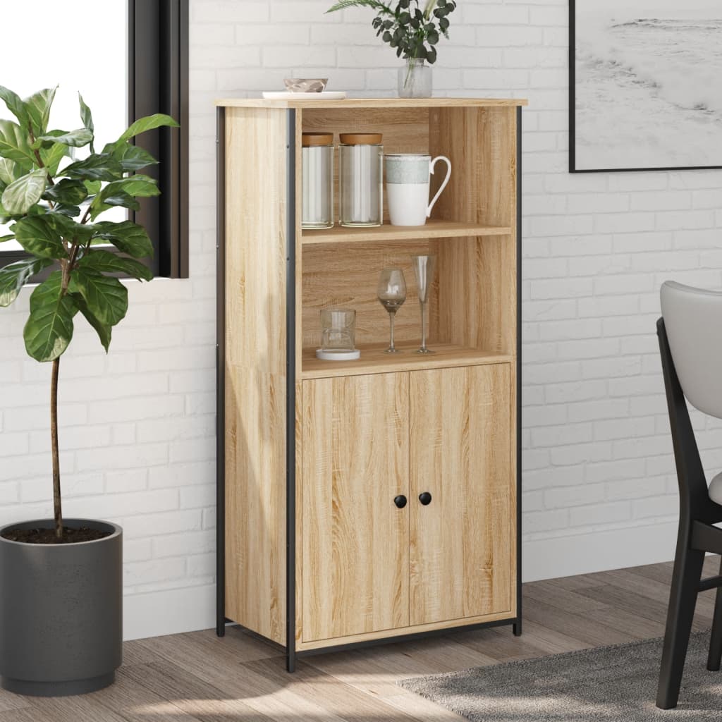 vidaXL Hoge kast 62x36x121,5 cm bewerkt hout sonoma eiken