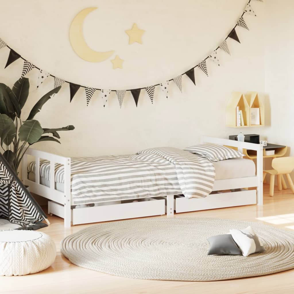 vidaXL Kinderbedframe met lades 80x200 cm massief grenenhout