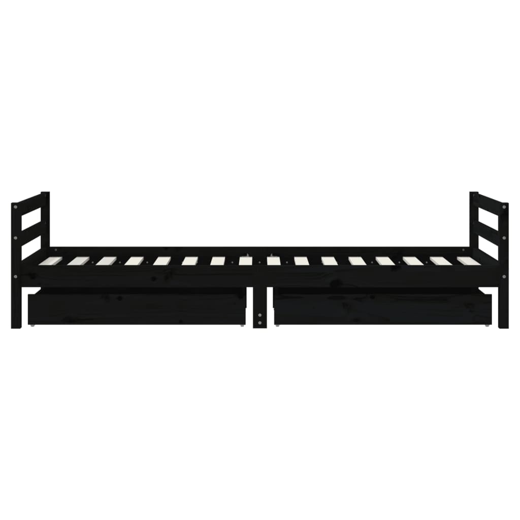 vidaXL Kids Bed Frame with Drawers 80x200 cm Solid Pine Wood