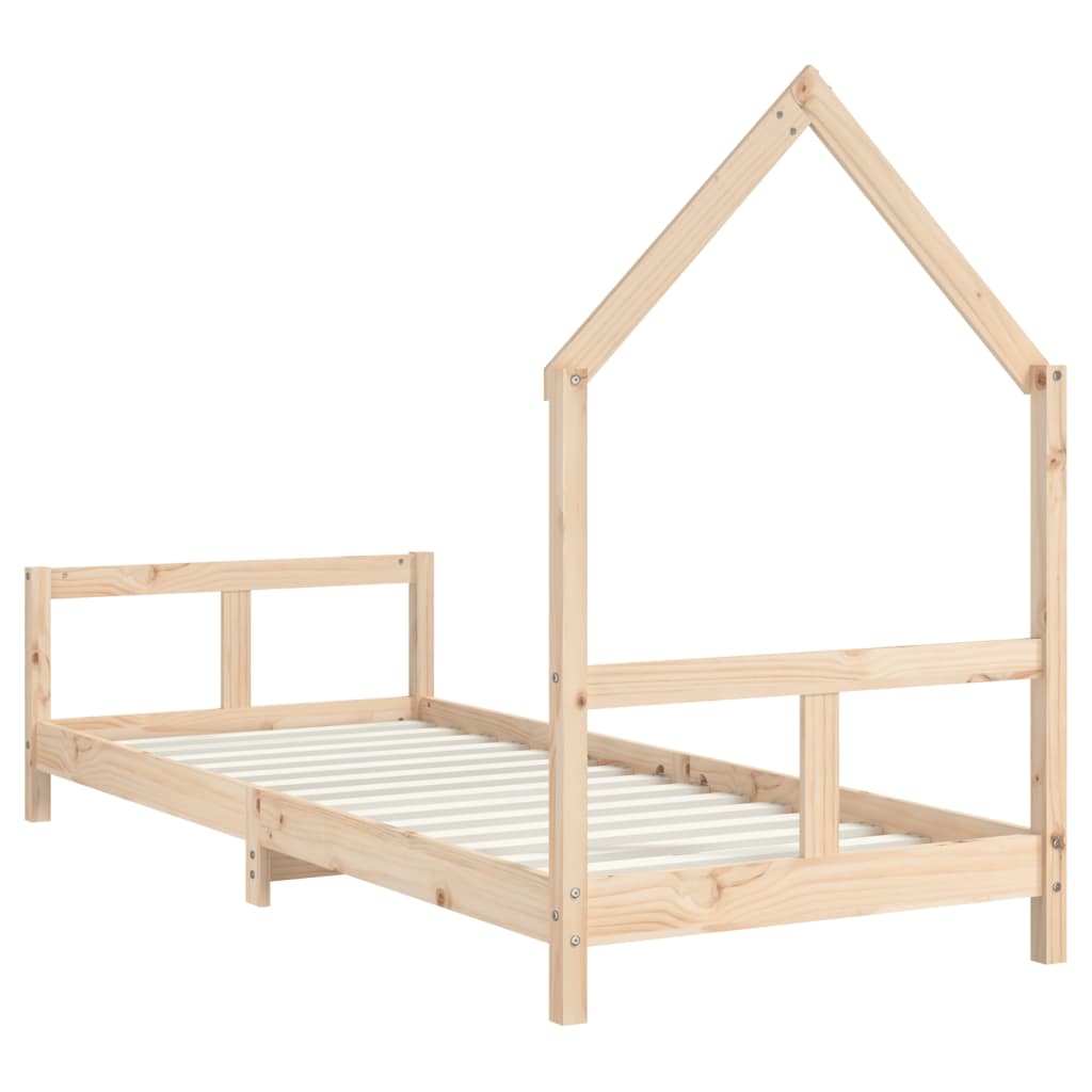 vidaXL Kinderbedframe 80x160 cm massief grenenhout zwart