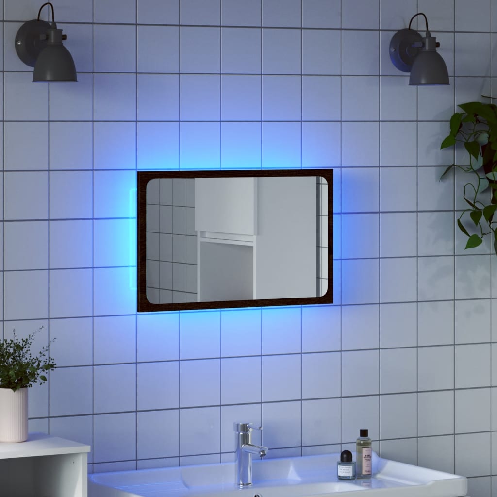 vidaXL Bathroom Mirror LED 60x8.5x37 cm acrylic white