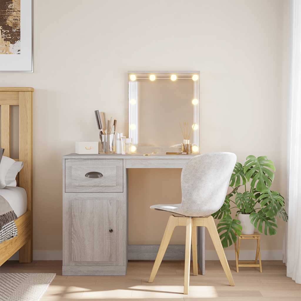 vidaXL Kaptafel met LED-verlichting 90x42x132,5 cm wit