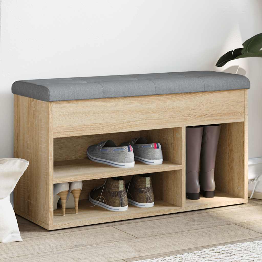 vidaXL Shoe Bench White 82x32x45.5 cm Engineered Wood