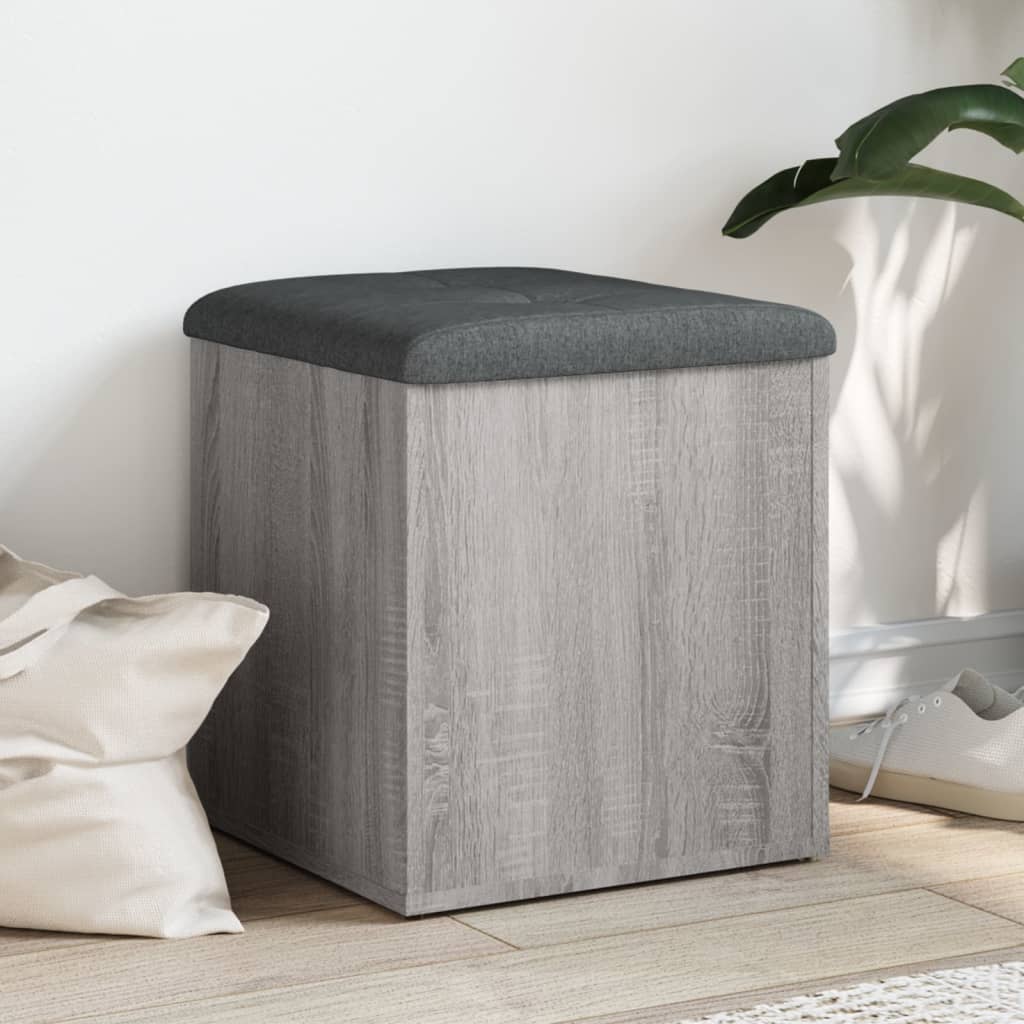 vidaXL Opbergbank Wit 42x42x45 cm Bewerkt Hout
