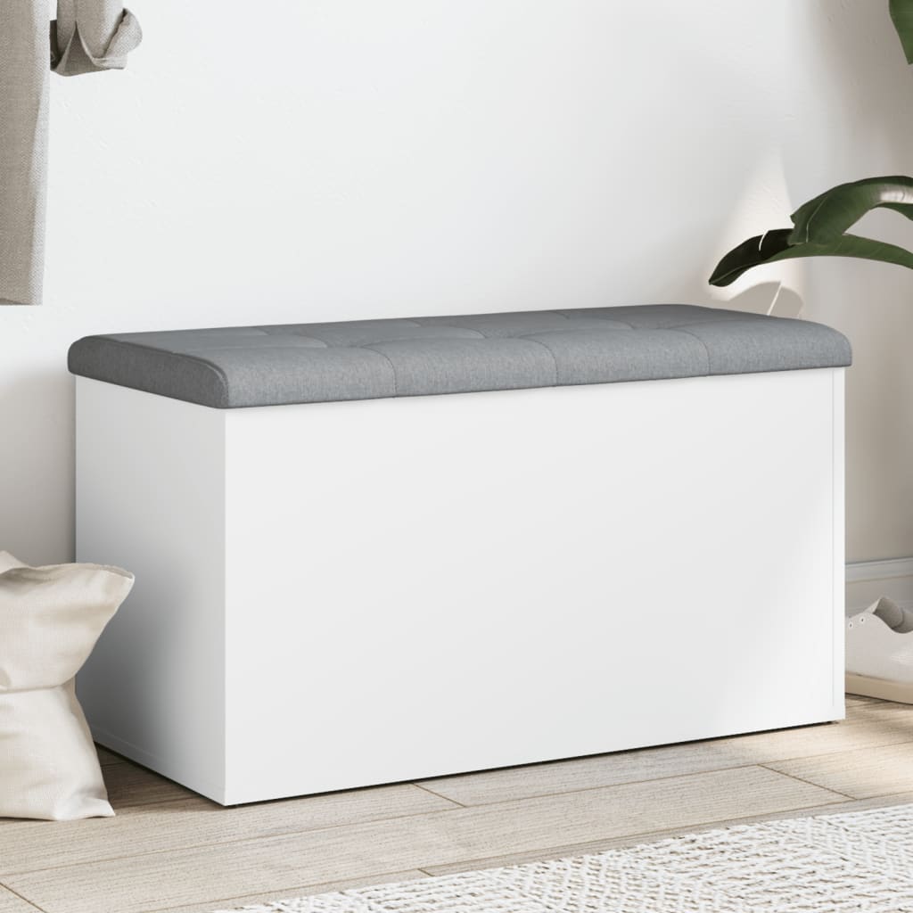 vidaXL Opbergbank Wit 42x42x45 cm Bewerkt Hout