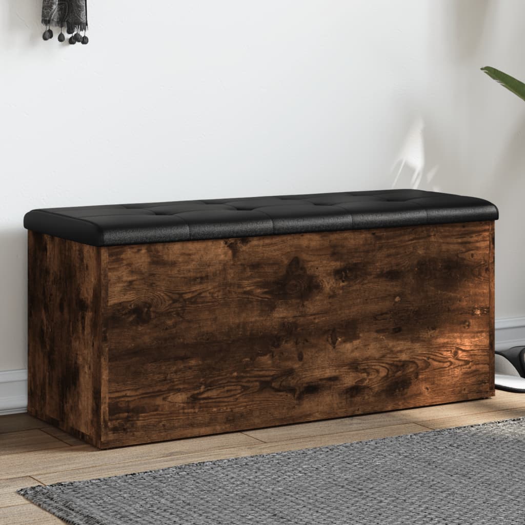 vidaXL Opbergbank Wit 42x42x45 cm Bewerkt Hout