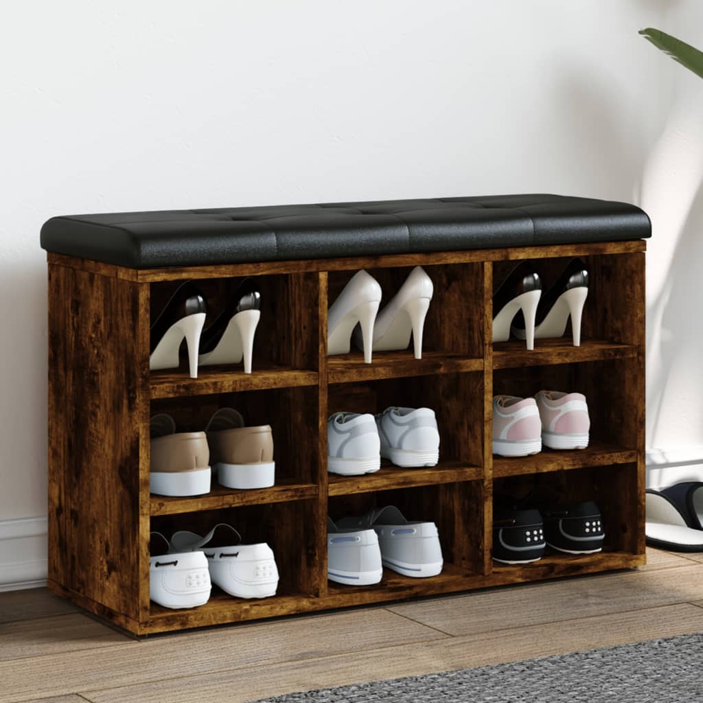 vidaXL Schoenenbank Wit 82x32x50 cm Bewerkt Hout