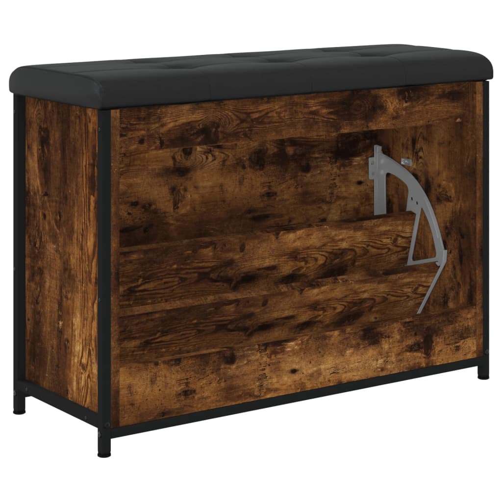 vidaXL Schoenenbankje met klaplade 62x32x56 cm zwart